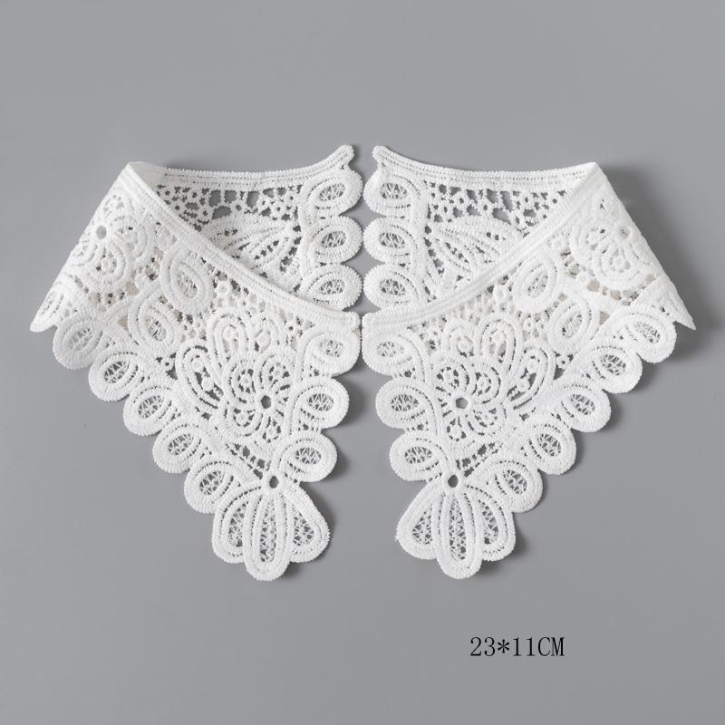 White Neckline Lace Collar Craft Sewing Fabric Venise Motif Applique Trims DIY Craft