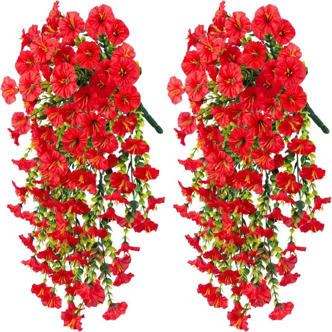 

Simulated trumpet flower, fake flower, indoor and outdoor home decoration, artificial flower, wall mounted morning glory, two pieces