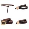 Pure Leather Thin Waist Belt For Dresses With Metal Buckle For Womens Fashion