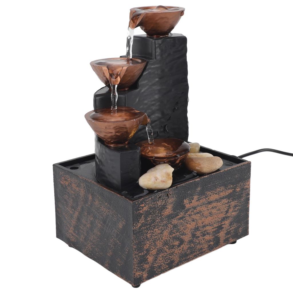 USB Tischbrunnen Wohlstand Anziehend Feng Shui Fließendes Wasser Ornamente Kunsthandwerk Mit LED