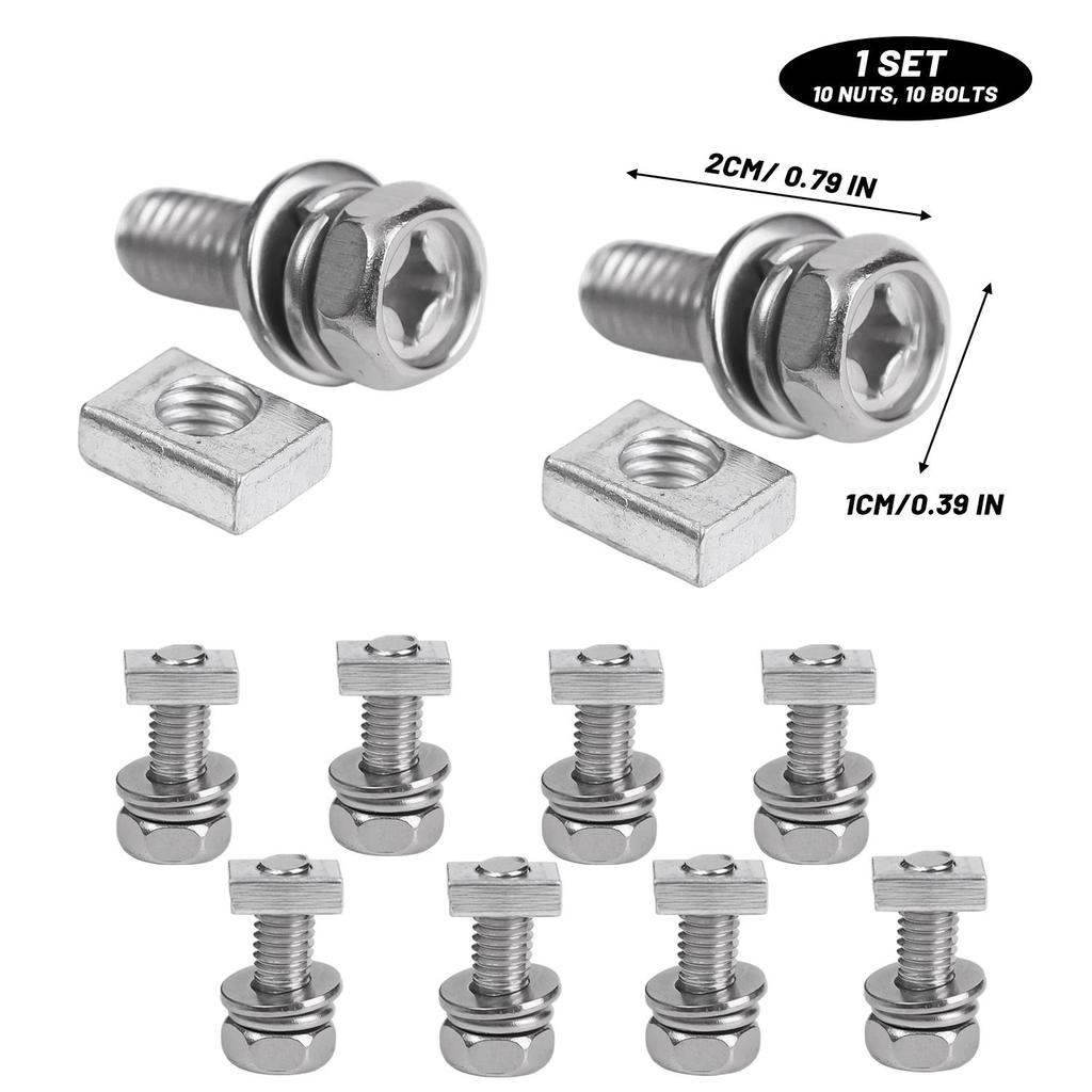 M6 Motorcycle Battery Terminal Bolts and Nuts Stainless Steel Kit Universal Replacement for Scooter ATV Dirt Bike DIY Repair