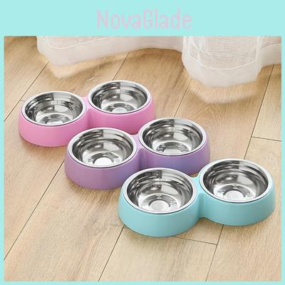 Colorful Pet Stainless Steel Double Bowl Plastic Pet Bowl Wholesale From Factory