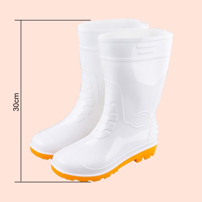 Rain Shoes Men's Medium Tube Waterproof Rain Boots Growing Vegetables Field Work Shoes Sanitation Workers Work Rain Boots Soft Sole Once PVC