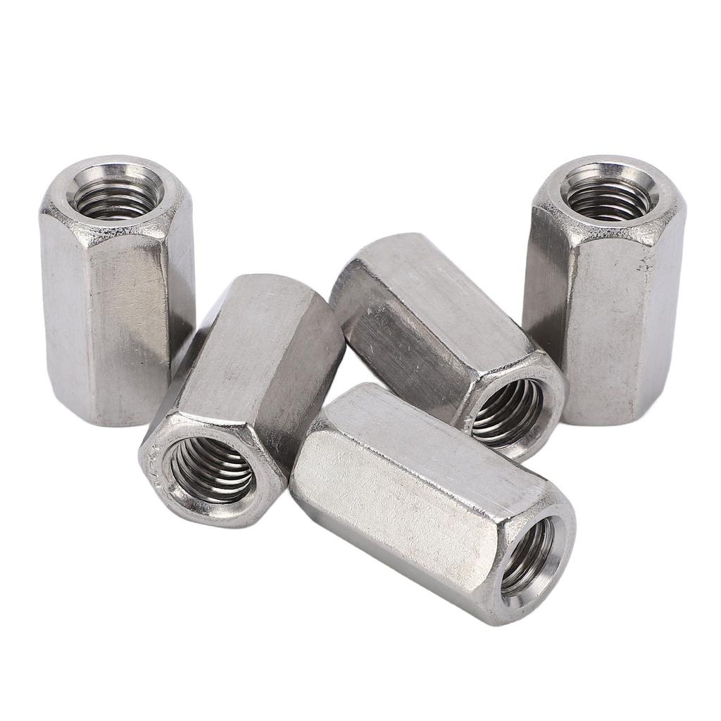 5PCS Metric Hex Coupling Nut M12 X 1.75 19 L35mm Stainless Steel Long Rod Coupling Hex Nut for Hanging