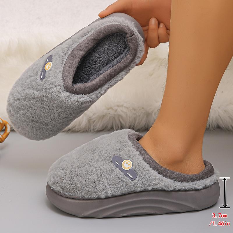 Fashion Winter Thick Sole Cotton Slippers Women Comfort Sole Sole Non Slip House Slippers Woman Inndor Warm Plush Platform Slides Shoes