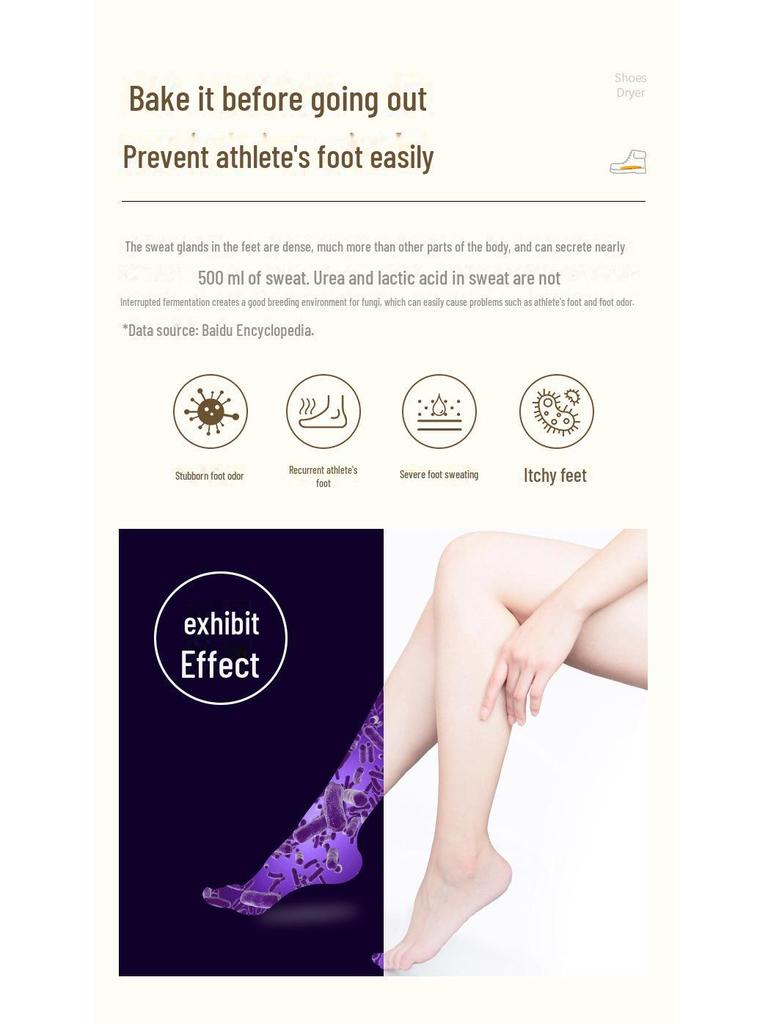 Smart Shoe & Sock Deodorizing Dryer for Home & School Use