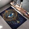 Spiritual Area Rug, Evil Eye Mandala Gold Blue Gem Galaxy Poster, Living Room Decor, Non-Slip Mat