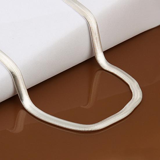 Women's Men's Fashion Solid Silver Plated 6mm Snake Chain Necklace No Pendant