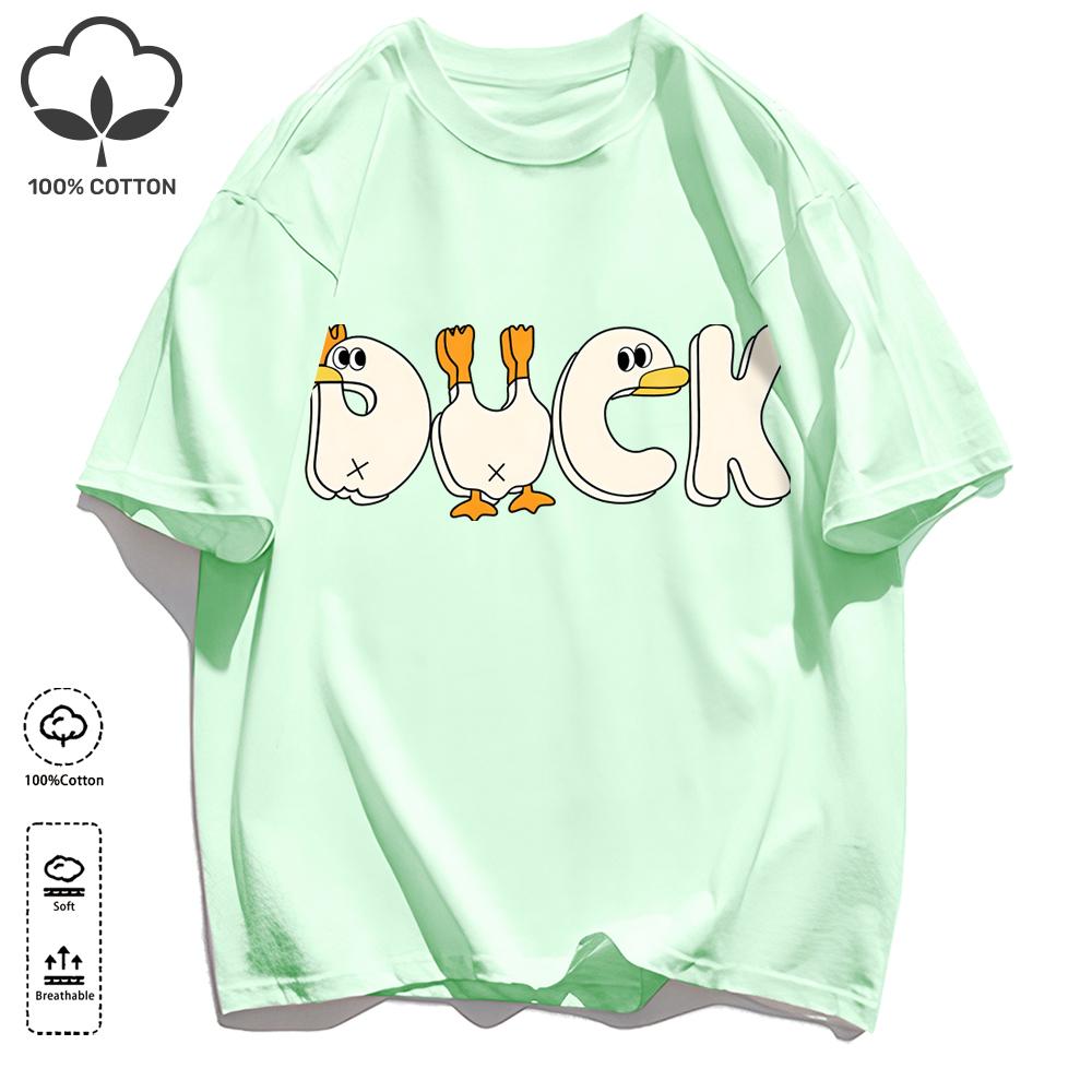 A Simple Pattern In The Shape Of A Duck Unisex T-Shirt Summer Cotton Retro Tee Fashion Loose Sportswear Unisex Basics Clothing