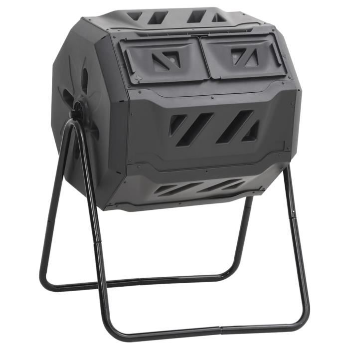 VidaXL Bac à compost de jardin Noir 73x64x95 cm 160 L 152232