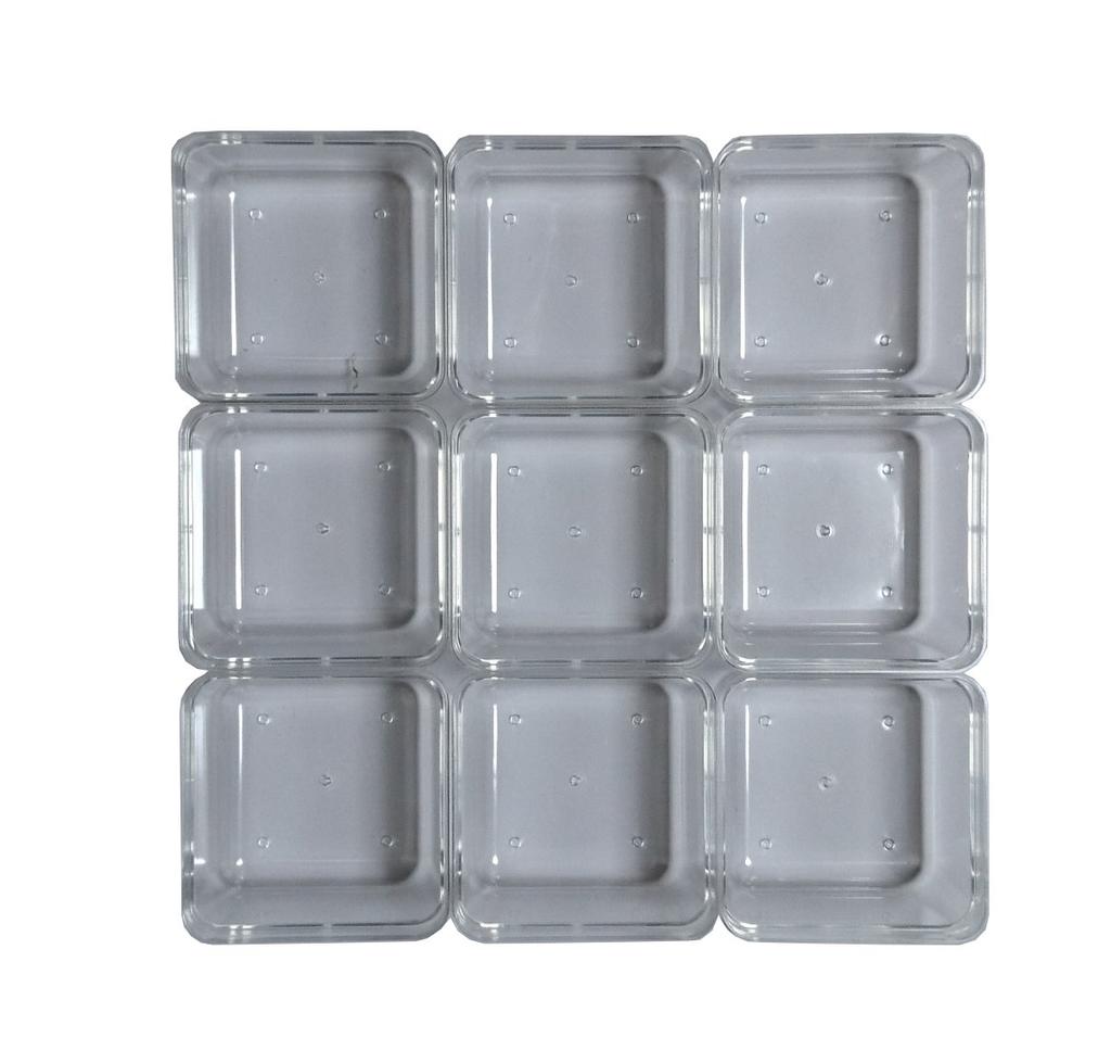 Wakaizumi Lacquerware Heavy Box Divider Inch Heavy Duty Core 9 Pieces Block Divider Transparent 9 Pieces 6.5 (Mini) H-153-25