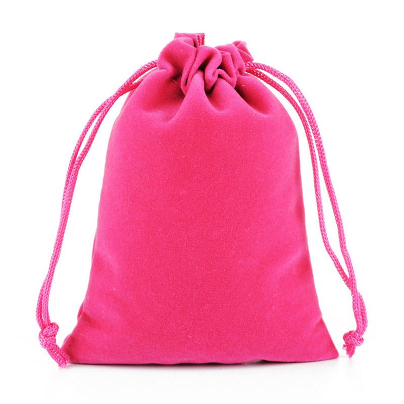 

100Pcs/Lot Drawstring Velvet Sachet 5x7/7x9/9x12/10x15cm Pouches Small Size Jewelry Gift Display Packing Bags Can Customized 100PCS&5x7cm розы красного