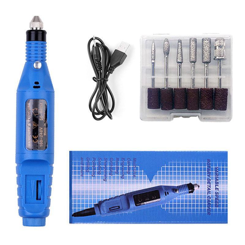 Professional Electric Nail Grinder Polishing Machine Kit With Nail Drill Bits File Manicure Remover Tools