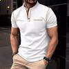 Herren Sommer Button-Down Poloshirt: einfarbig, kurzärmelig, mit Kragen, horizontal gestreift, lässig, schmal geschnittenes Oberteil