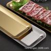 Korean Version of 304 Stainless Steel Rectangular Plate, 40cm Strip Plate, Thick Golden Sushi Plate, Barbecue Plate, Flat Plate