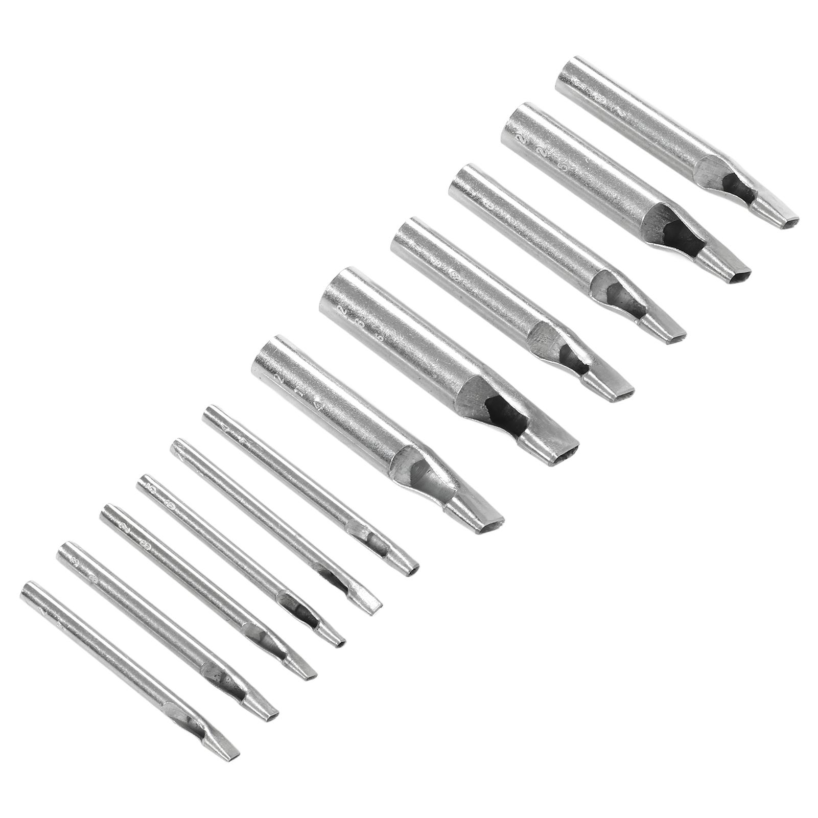 

12pcs Leather Punch Accurate Diameter One Piece Chip Hole Manual Operating High Carbon Steel Belt Hole Puncher