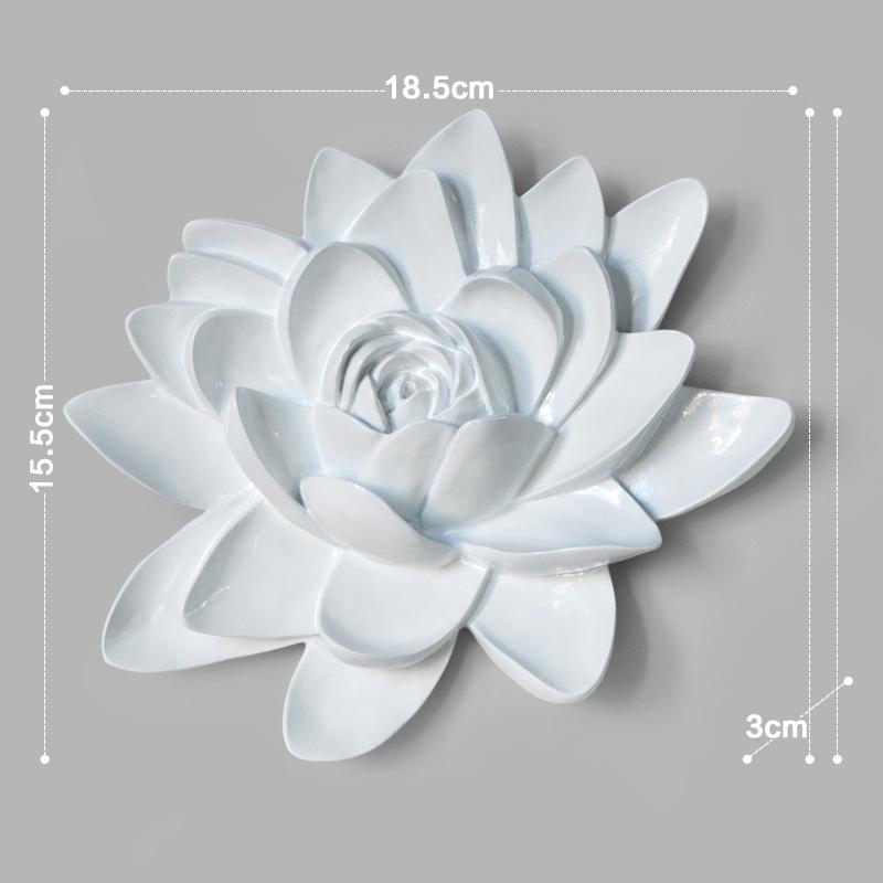 Szykowna 3D Biało-Szara Żywica Lotos Piwonia Kwiat Wiszące Ozdoby Styl Europejski Sztuka Dom TV Ściana Tło Dekor Rzemiosło Prezent
