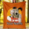 Custom Name Wallace & Gromit Theme Printed Blanket - Perfect for Couch, Bed, Travel & Outdoor Use | Machine Washable, Cozy & Durable.