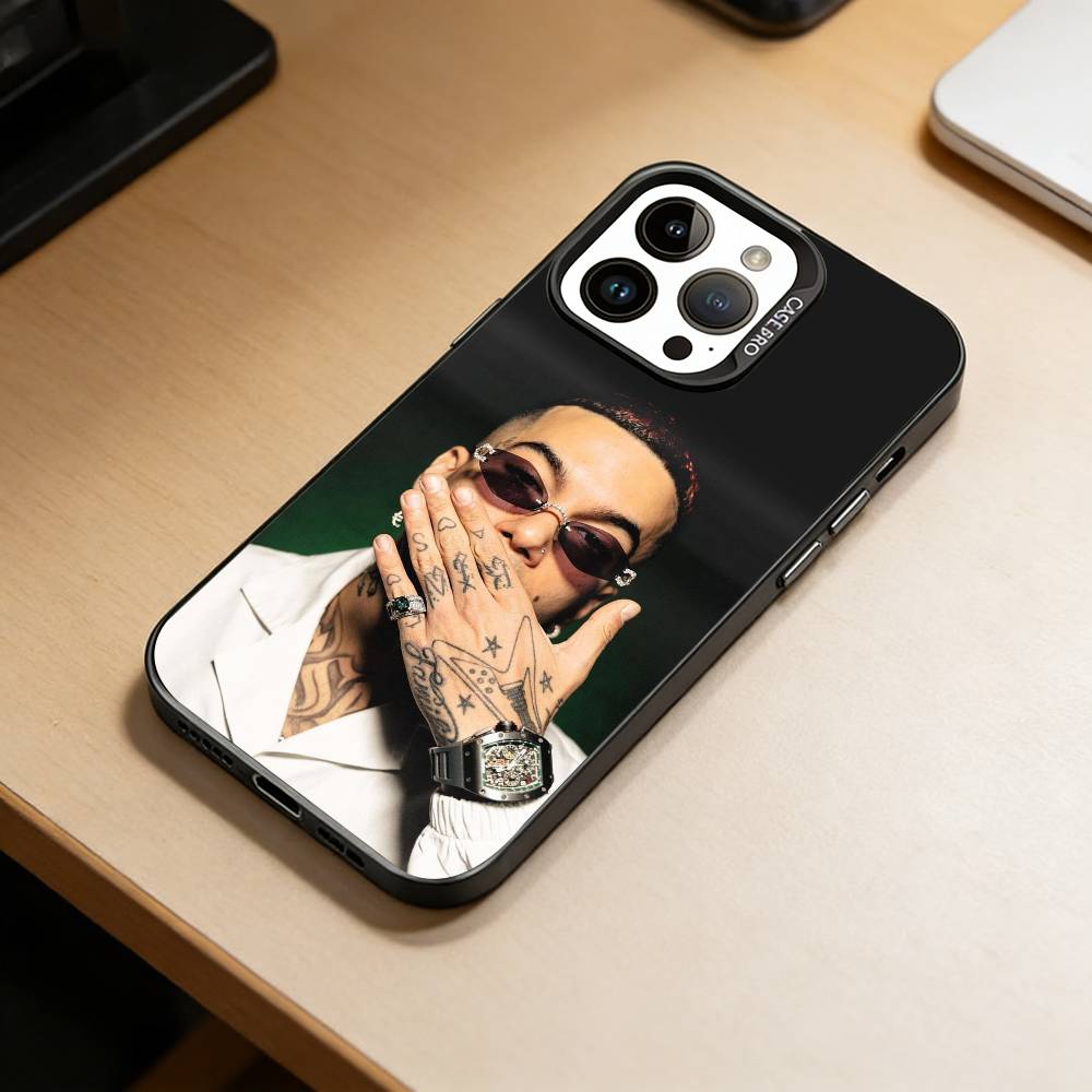 Singer Sfera E-Ebbasta Phone Case For iPhone 17,16,15,14,13,12,11 Plus,Pro Max,XS,Colored Silver Plated Inside Cover