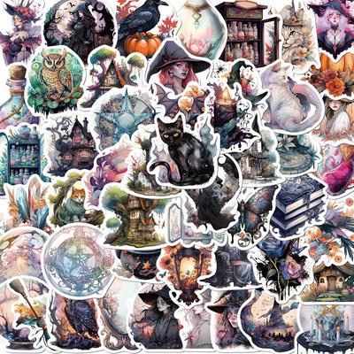 50 Realistic Style Witch Graffiti Stickers Personalized Decorative Guitar Notebook Suitcase DIY Waterproof