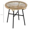 Boho-style Garden Table. PE Rattan. Tempered Glass. Weatherproof. 50cm X 50cm X 50cm. Beige