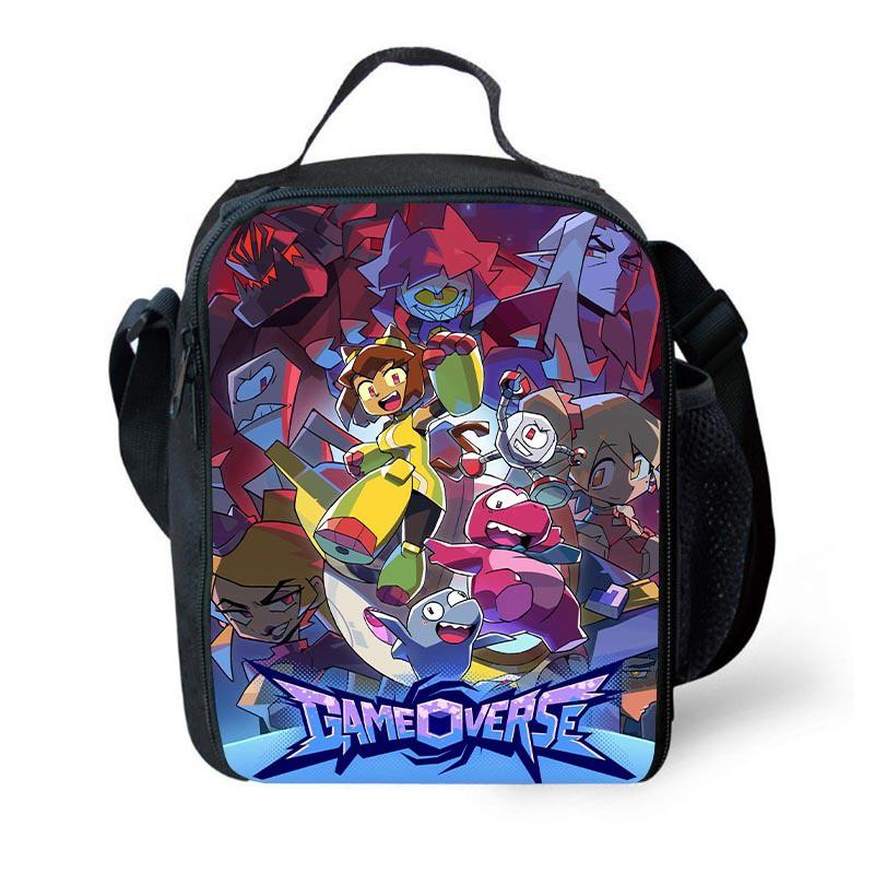 Kids Insulated Lunch Bag With Ice Pack Elementary School Students Cartoon Print Single Shoulder Picnic Tote