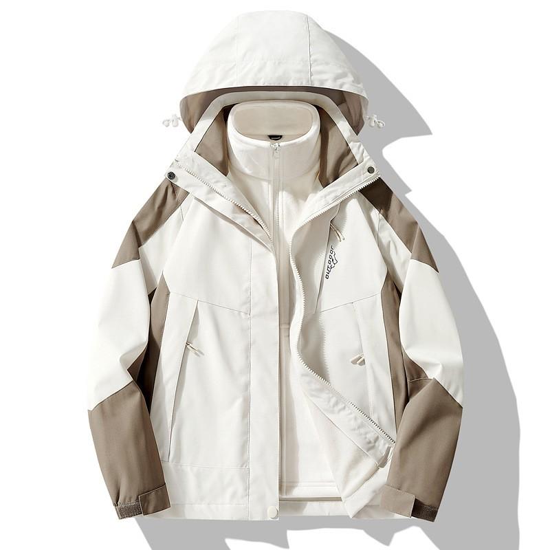 Unisex 3-in-1 Waterproof Windproof Outdoor Jacket With Fleece Liner Hiking Climbing Skiing Small Stature