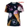 Colorful Ice Cream 3D Printed Top Casual Short Sleeve T-shirt for Adults Summer Plus Size Men's T-shirt