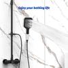 2025 New Black Water Saving Shower Head High Pressure Rainfall 7 Modes Adjustable One Key Stop Button for Bathroom Accessory