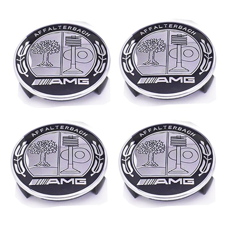 Hub Cap 4PCS 75mm*68mm Car Emblem Wheel Hub Center Cap Sticker Rim Badge Cover For Mercedes Benz GLE63 CLS63 GLC63 W204 AMG Stickers