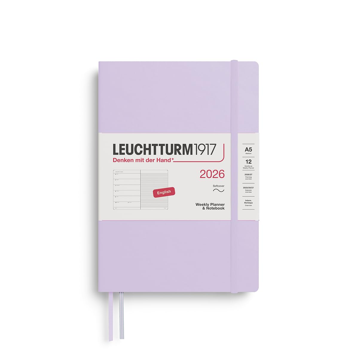 LEUCHTTURM1917 2026 A5 Weekly Softcover Notebook lilac 372672