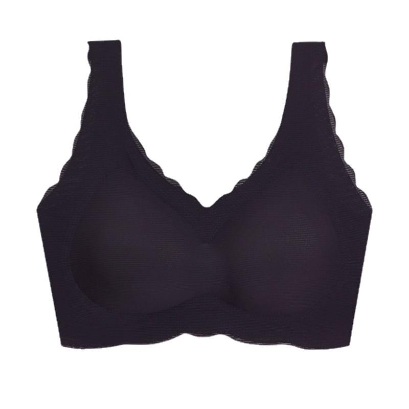 Wave Pattern U-shaped One Piece Underwear for Women Gathered with Jelly Glue Seamless Back and Steel Ring Bra