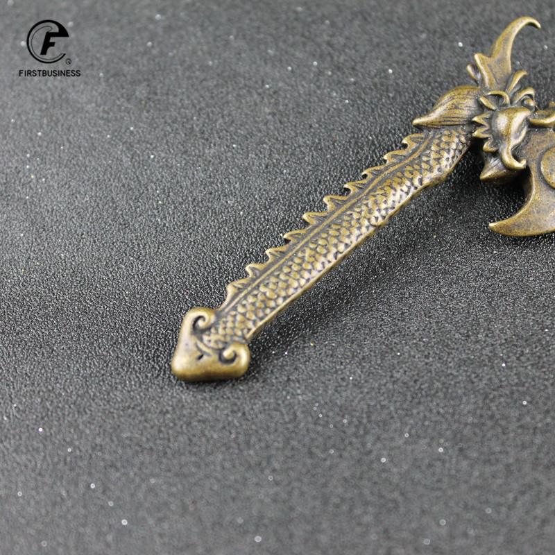 Copper Tibetan dragon head axe Tea Knife Tea Needle Crafts Ornaments Tea Pet Desk Decoration Home Decor Accessories craft gift