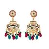 01 Jewellery Set Gold Plated Long Necklace Hyderabadi Design Pearl Peacock Necklace Set With Earring Jewellery For Women & Girls