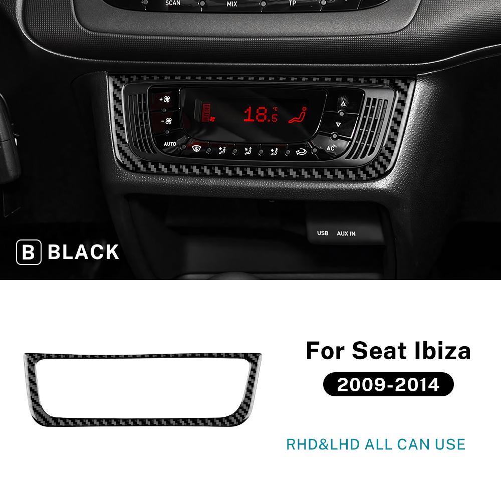 Real Soft Carbon Fiber Sticker LHD RHD Car Central Control AC Frame Panel Trim For Seat Ibiza 2009 2010 2011 2012 2013 2014