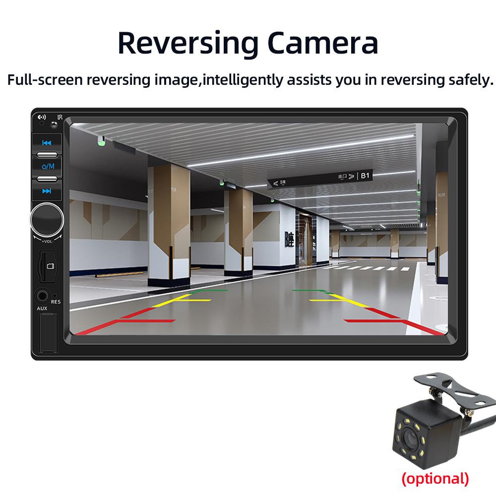 HIPPBQCC 2 Din Car Radio 7" HD Stereo Receiver Audio MP5 Multimedia FM USB TF Player With Carplay Android Auto And Mirror Link