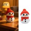 Holiday Party Supplies 3D Printed Knitted Snowman Figurine, Christmas Statue with Red Knit Seasonal Shelf Ornament Hat and Scarf, Mini Sculpture