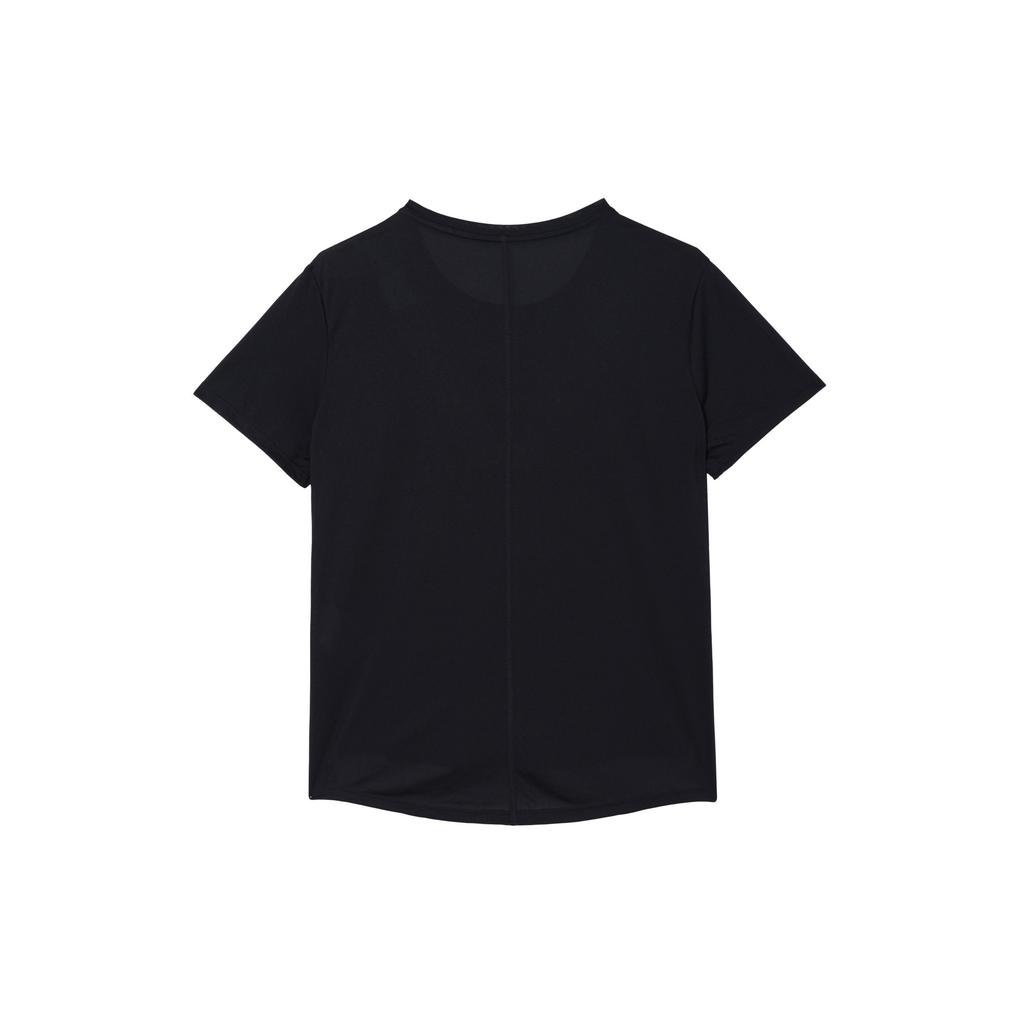 Nike Großer Logo-Print Rundhals Sport Schnelltrocknend Kurzarm T-Shirt Damen Tops Schwarz FB4697-010