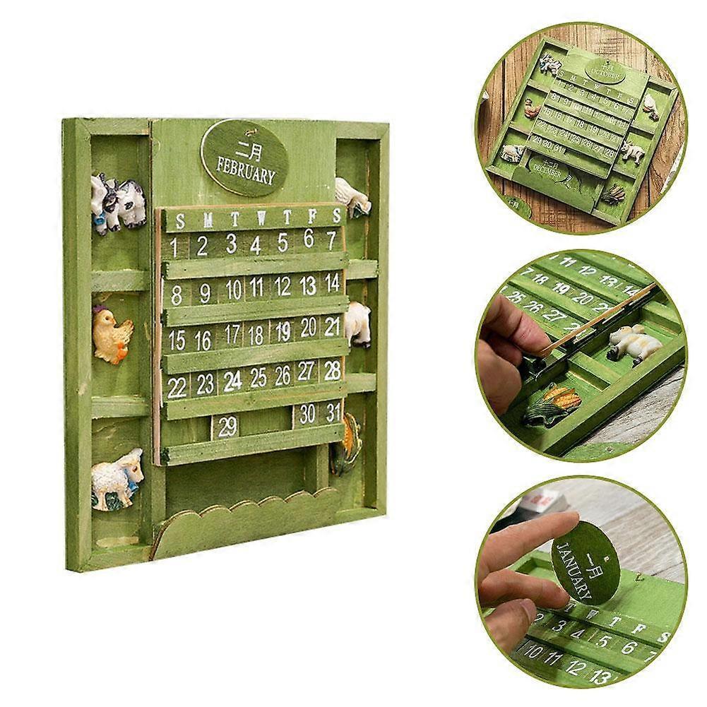 Wandkalender Kreativer Dekorativer Holz Ewiger Kalender Hängende Ornamente