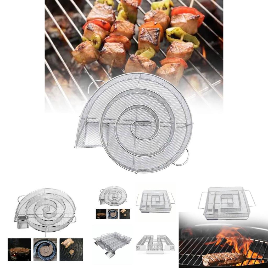 Premium Stainless Steel Round Smoker Tray For Charcoal Barbecue With Versatile Functions