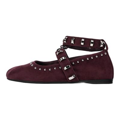 Comfortable Fashionable Trendy Minimalist Suede Casual Shoes Women Shoes Burgundy 11562410022