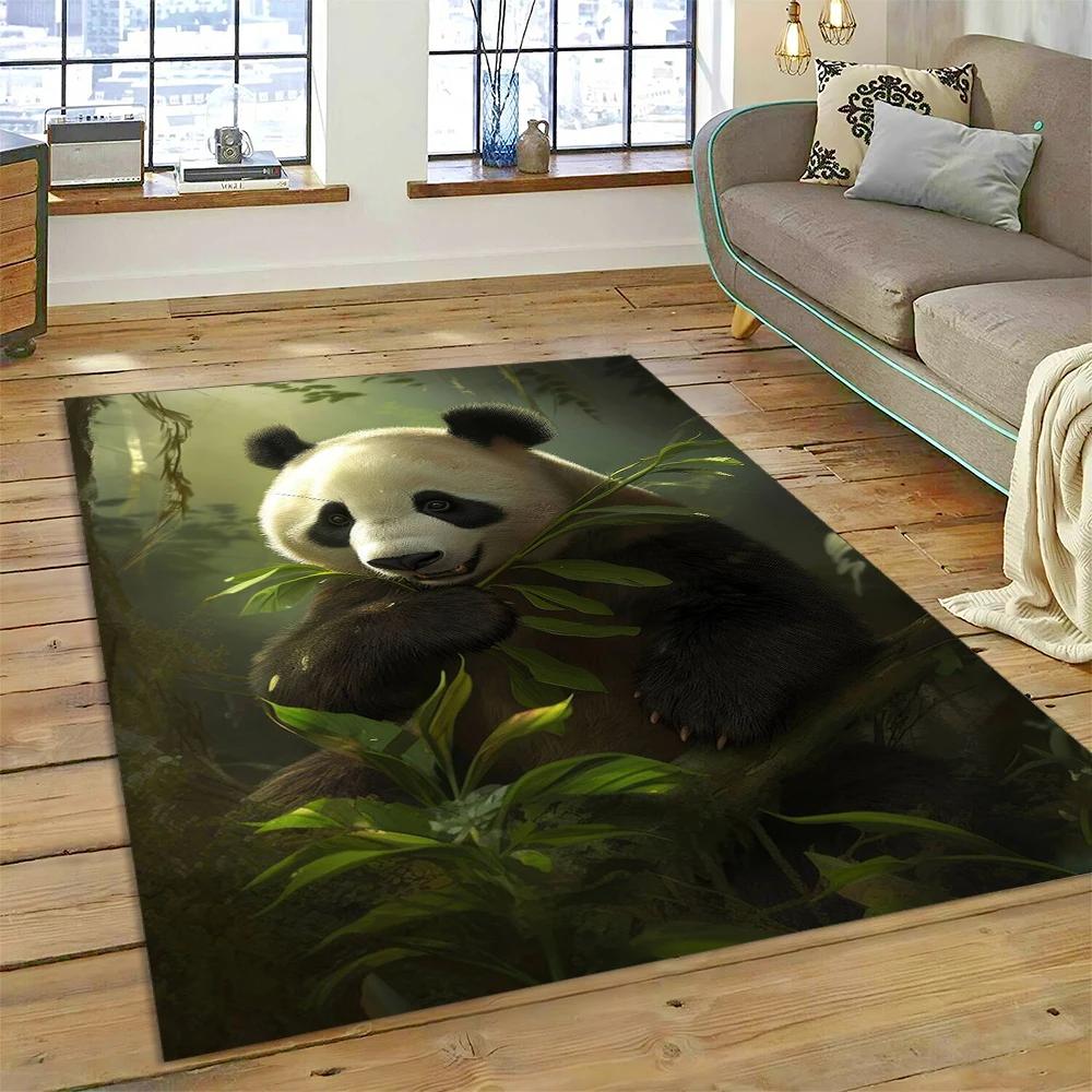 Cute Dream Panda Animal Cartoon Carpet Rug for Home Living Room Bedroom Sofa Doormat Decor,Kids Play Area Rug Non-slip Floor Mat