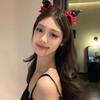 2 Pcs Bow Halloween Hairpins Gothic Style Devil Horn Hair Clips Fashion Bat Duckbill Clips  Cosplay