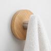 Silver Light Brown Wall Hook Rack Stainless Steel Wood Coat Hook Rustic Hanger Hook  Space Saving