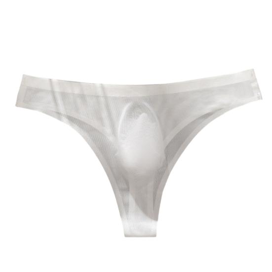 

Мужские трусы с высокой эластичностью, облегающие трусики с буквенным принтом, сексуальные спортивные трусики для спортзала, тонкое бесшовное нижнее белье из ледяного шелка L белый