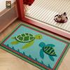 2D Embroidered Turtle Design Welcome Mat Summer Beach Decorative Floor Mat Starfish Non-slip Entrance Rug Home Decoration Carpet