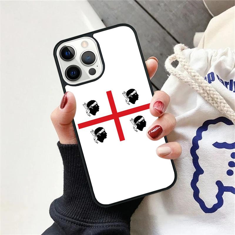 Flagge von Sardinien Handyhülle Cover Für iPhone 17 Air 12 Plus Max für iPhone 17 Air 15 16 11 13 14 Pro Max Fundas
