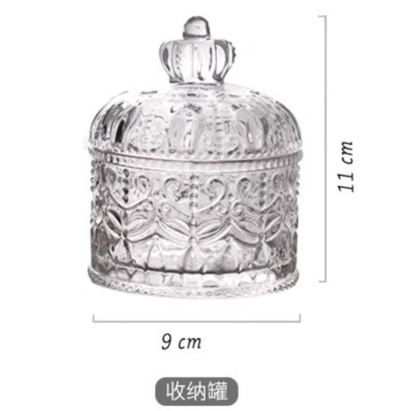 Crown Glass Jar Glass Candy Jar for Necklaces Snacks Hair Accs Jewelry Wedding Jewelry Box Jewelry Storage Case