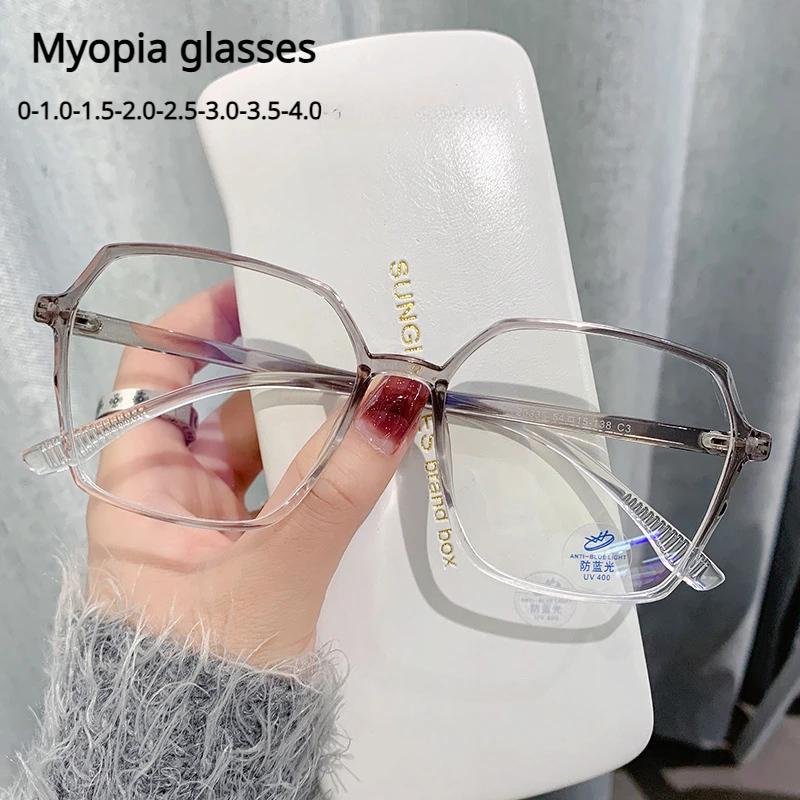 Finished Myopia Glasses Men Women Transparent Minus Eyewear Anti Blue Light Shortsighted Eye Glasses 0-1.0-1.5-2.0 To-4.0