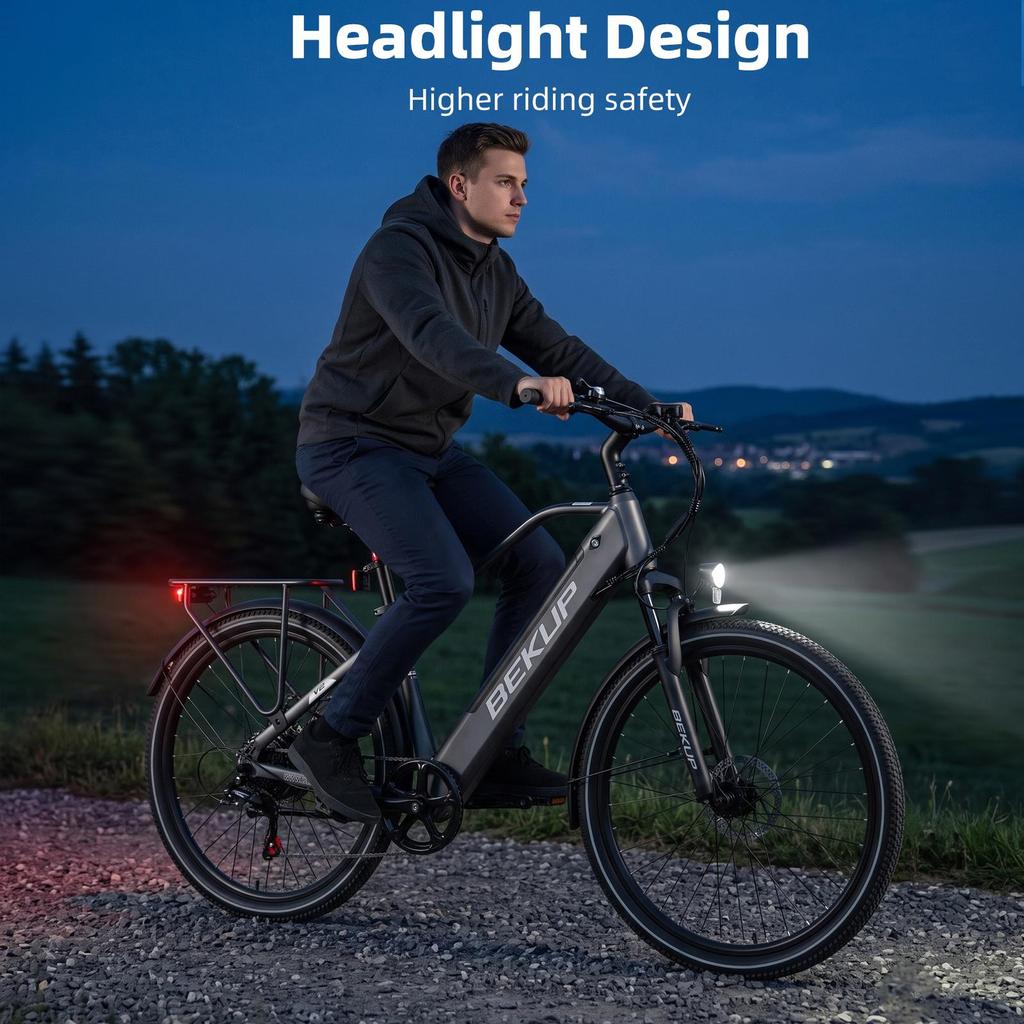 City Electric Bike BEKUP V2 25 Km/h Max Assisted Speed 75 Km Pedal-Assist Range 250W Rated Motor Power 125 Kg Maximum Load